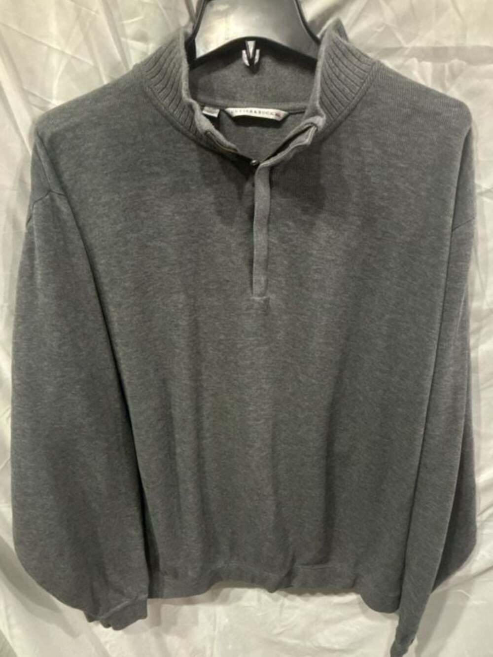 Cutter & Buck Mens Gray Quarter Zip Pullover Sweater Size XL